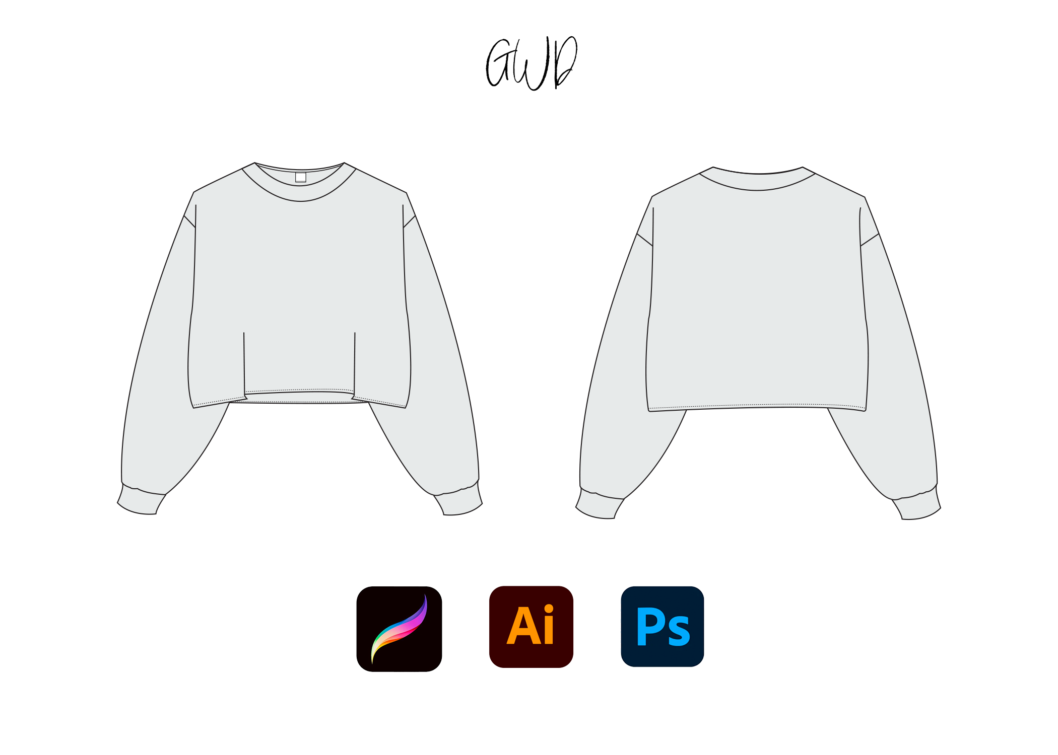 Oversize Crop Crewneck Mockup Template